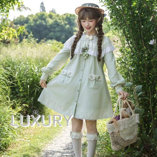 甘ロリ ワンピース のみ ストレートシルエット ゆったり ポケット付き