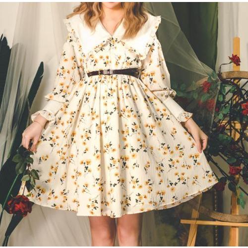 納期25日 花柄ワンピース 春夏 春秋 長袖 パフスリーブ フラワー プリント 花柄 ミニ ひざ上丈 フレア レース フリル 切り替え おしゃれ ガーリー 上品 フェ Semil0298 Luxury ラグジュアリ 通販 Yahoo ショッピング