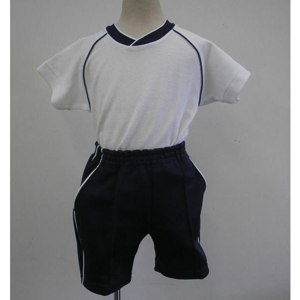 小学校受験　体操グッズ お受験子ども用体操服（Vネック紺）III上下セット【100cm〜120cm