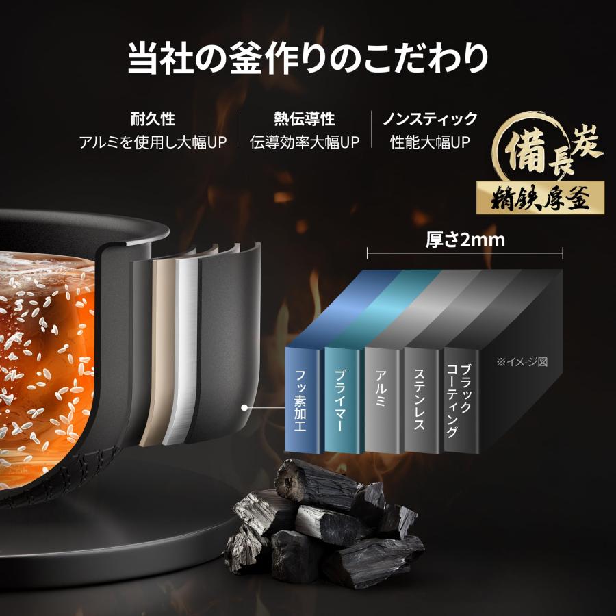 COMFEE' 炊飯器 5.5合炊き IH式 一人暮らし 2人暮らし 炊飯ジャー 1~6