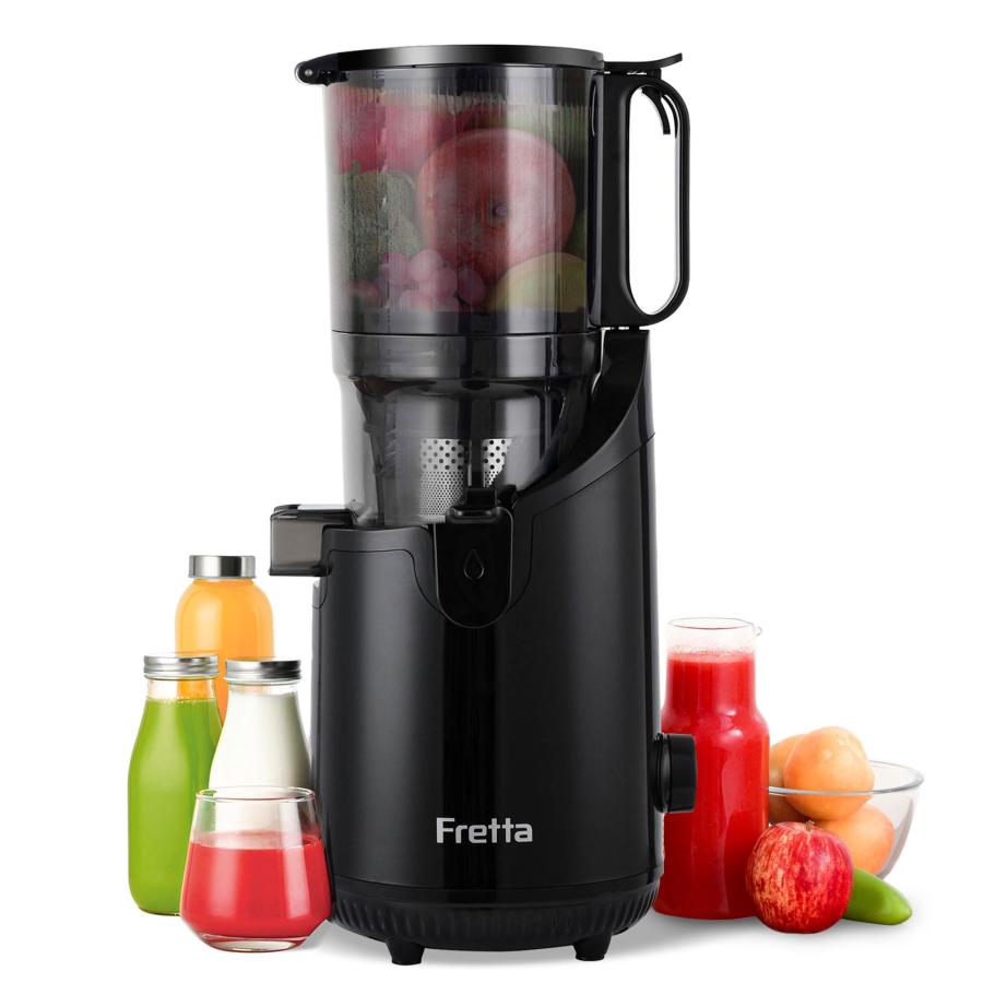 Fretta ジューサー 13cm広い投入口 1.8L大容量 スロージューサー