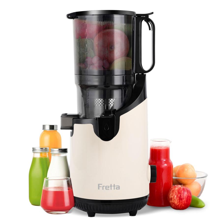 Fretta ジューサー 13cm広い投入口 1.8L大容量 スロージューサー