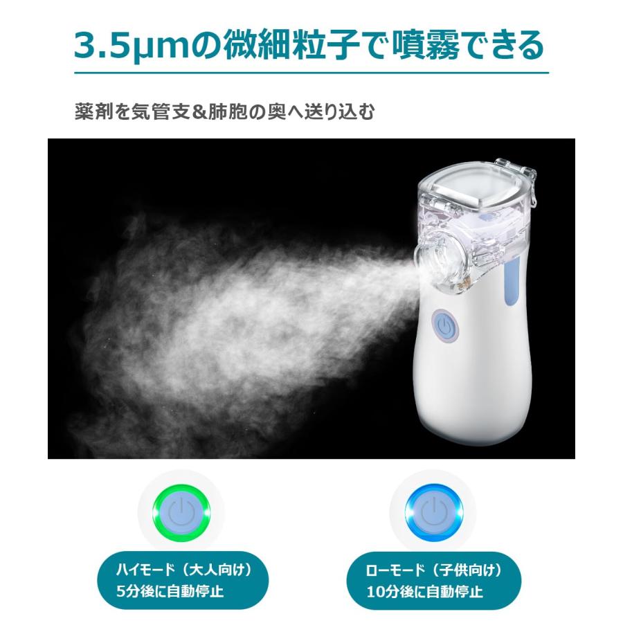 薬液吸入用】ネブライザー 吸入器 超音波メッシュ式 傾けても使える