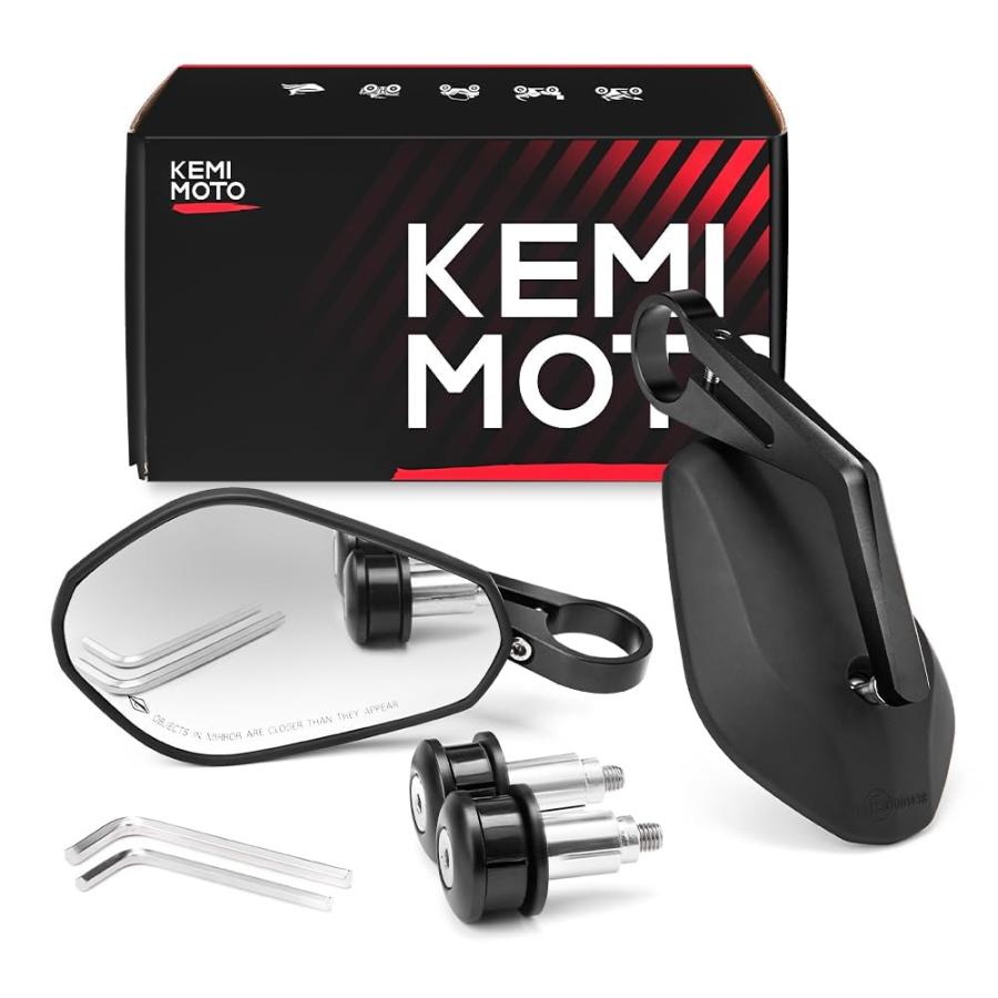 KEMIMOTO バーエンドミラー バイク用 ミラー オートバイミラー CNC加工