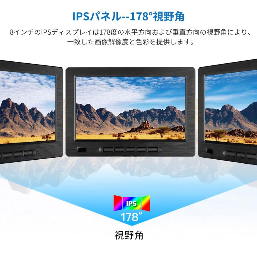 8インチモニター 小型モニター Eyoyo HD1280x720 小型ディスプレイ 16