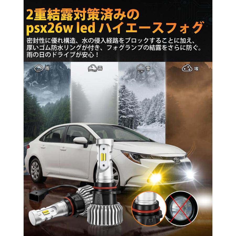 2色メモリー機能付き】BORDAN PSX26W LED フォグランプ 2色切替 爆光