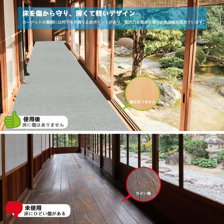 廊下 カーペット 吸着 廊下敷き 60×600cm 厚さ4 mm Bolinker ロング 