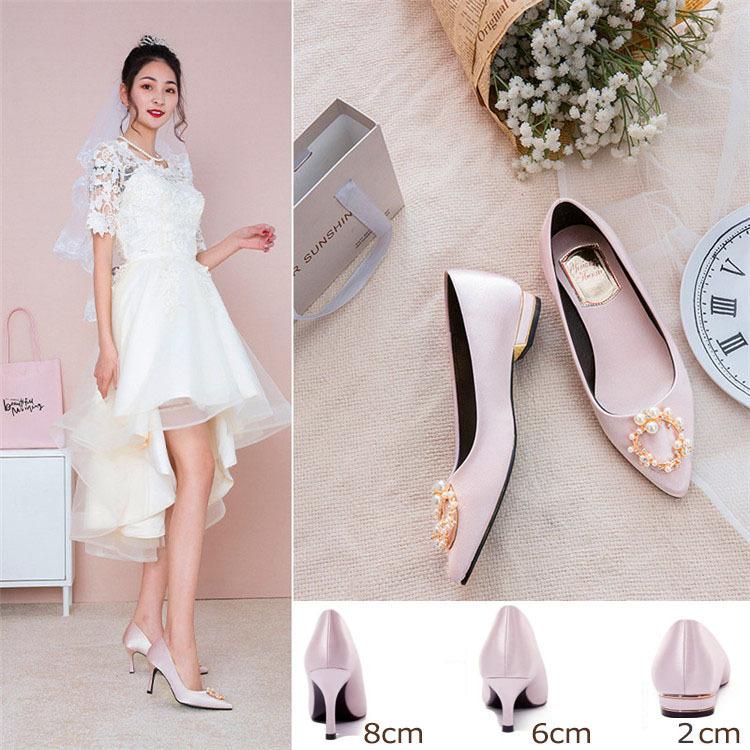 ブライダルシューズ 結婚式 靴 レディース フォーマル ウェディング シューズ ピンヒール ノーヒール パンプス 美脚 ファイユ 2cm 6cm 8cm Gxgy61 Loloヤフーショップ 通販 Yahoo ショッピング