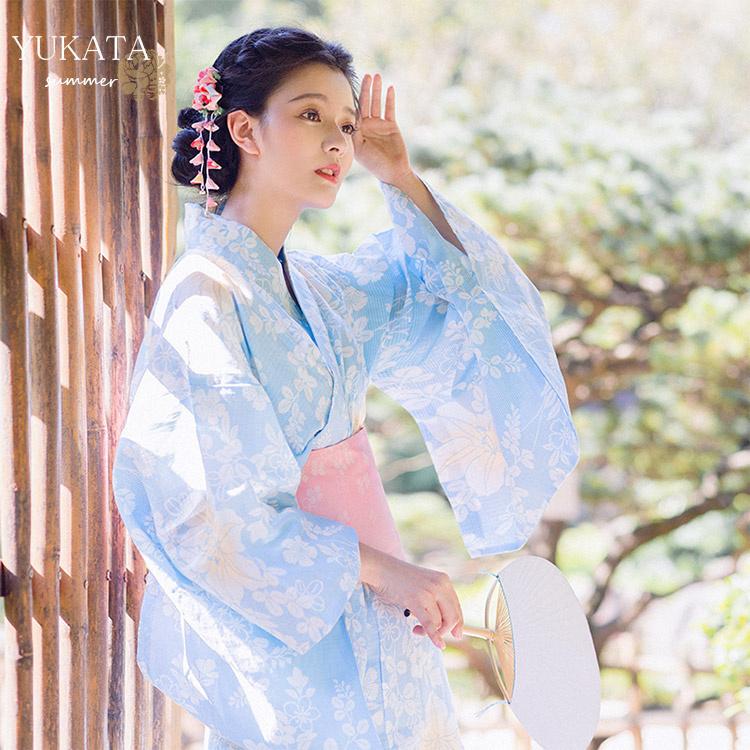 日本限定 洗える ブルー 女性 レディース 浴衣 ゆかた 街着 婦人 着物 花柄 花 花見 可愛い 上品 花柄 花火大会 花火 夏 文化祭 ショッピング お稽古 お出かけ 浴衣単品 サイズ M 参考身長166 170cm Www Oroagri Eu