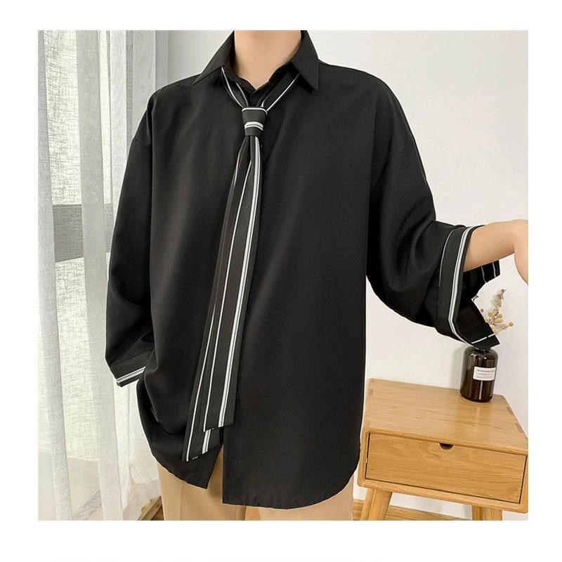 韓国 ファッション メンズ ゆったり 長袖シャツ ネクタイ付き 長袖 メンズ ストリート カジュアル ビッグシルエット カジュアルシャツ 個性 春 秋 Jh Jh Syatu2 01 Loloヤフーショップ 通販 Yahoo ショッピング