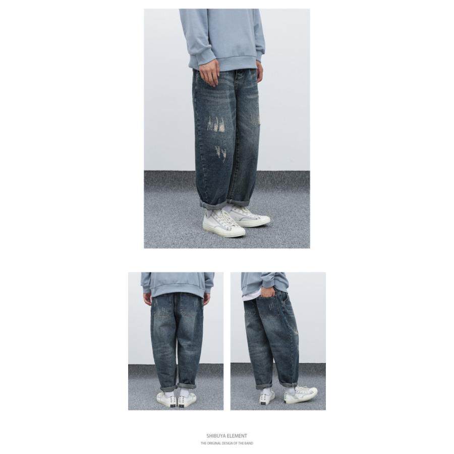 ダメージ 厚め ジーンズ メンズ デニム スーパー ストレッチ デニム 太めパンツ デニム ストレッチ ブリーチ 破れ 膝 Jh Yh Zbon8 0102 Loloヤフーショップ 通販 Yahoo ショッピング