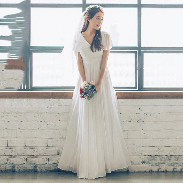 新作 レディース ウエディングドレス ワンピース 結婚式 花嫁 二次会 パーティドレスドレス Vネック ウェディングドレス 白ドレス ロングドレス 披露宴 Whsm 13 Loloヤフーショップ 通販 Yahoo ショッピング