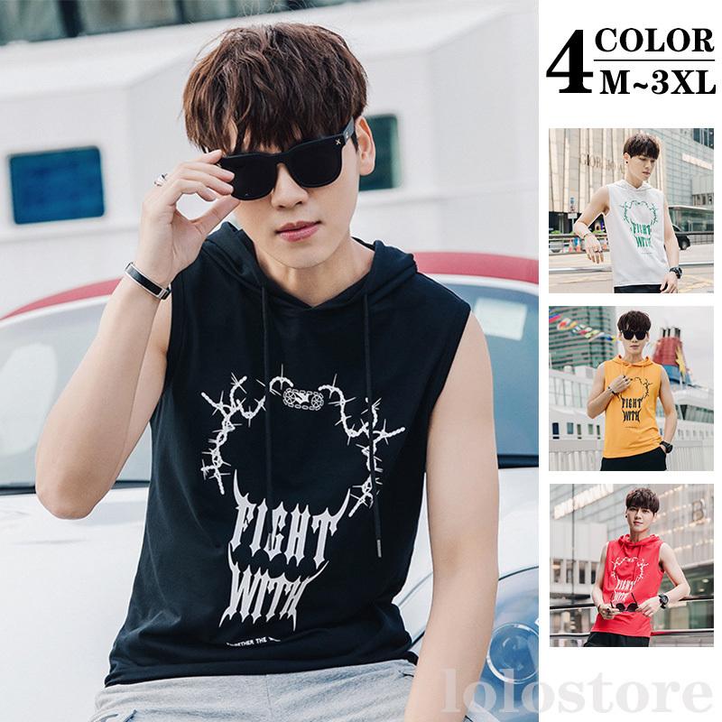 タンクトップ メンズ ノースリーブ 袖なし Tシャツ パーカー 夏物 英字 おしゃれ インナー メンズタンクトップ タンクトップ 学生 運動着 日常 代30代40代 Wtty 30 Loloヤフーショップ 通販 Yahoo ショッピング