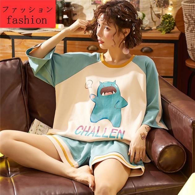 レディース パジャマ 寝巻き 女性用 コットン半袖 夏 部屋着 寝間着 セットアップ Tシャツ 短パン ルームウェア 可愛い 韓国風 ゆったり おしゃれ lfs16zkw 下着 靴下 部屋着 Valleymill Com