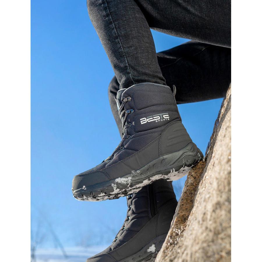 スノーブーツ メンズ 靴 スノーシューズ ムートンブーツ ショート 防寒 雪靴 裏起毛 雪遊び 防滑 冬 おしゃれ 雪用 冬靴 滑らない ブーツ 暖か アウトドア 3色