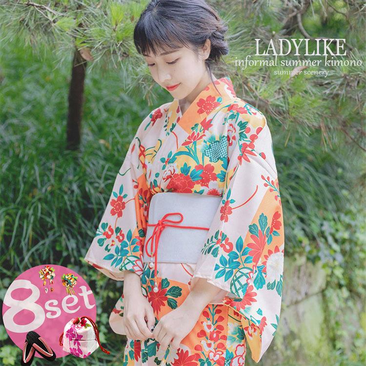 8点セット 浴衣 セット ゆかた レディース 大人 浴衣セット 浴衣セット 女性浴衣 大人浴衣 レトロモダン浴衣 花火大会 夏祭り お祭り 夏 可愛い 花火 花柄 Zml Yy01y Loloヤフーショップ 通販 Yahoo ショッピング