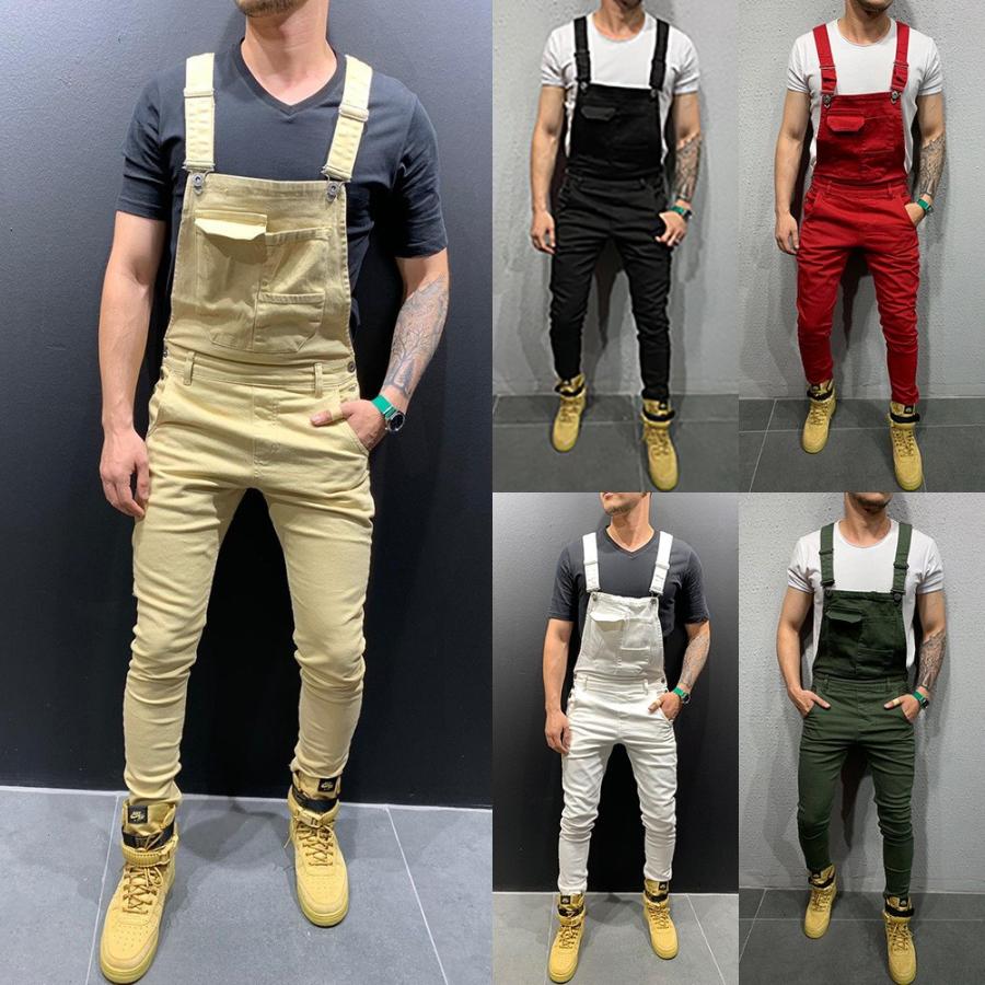 デニムつなぎ 作業服 ジーンズｇパン メンズ オールインワン細身 オーバーオール