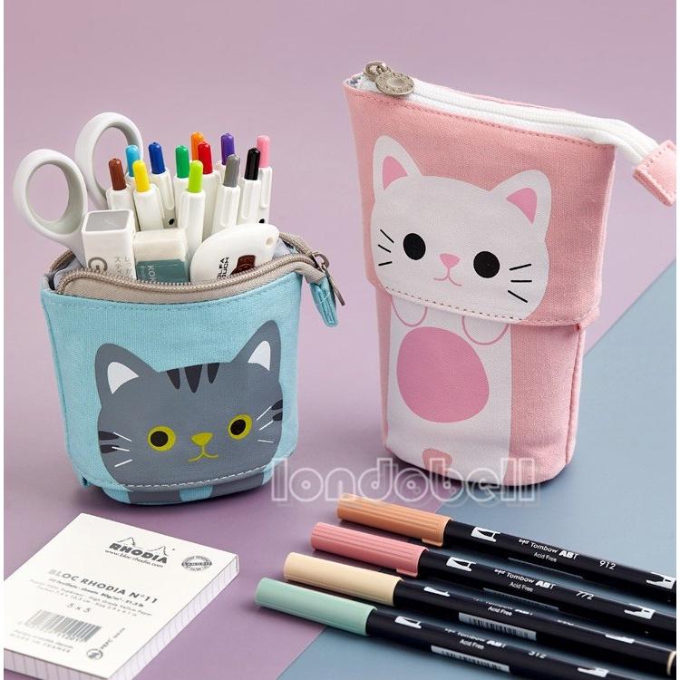 ペンケース 猫 ねこ 筆箱 筆入れ 化粧ポーチ ペンポーチ ペン立て ペンスタンド 文房具 自立 アニマル イラスト 布 かわいい おしゃれ 大容量  男の子 女の子 :ls-2768:ロンドベルSHOP - 通販 - Yahoo!ショッピング