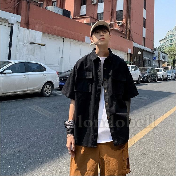 ミリタリー ボタンダウンシャツ メンズ 半袖シャツ 開襟シャツ カジュアルシャツ ビジネス ジャケット 無地 トップス お洒落 ファッション 韓国 おしゃれ 夏 Ls 3737 ロンドベルshop 通販 Yahoo ショッピング