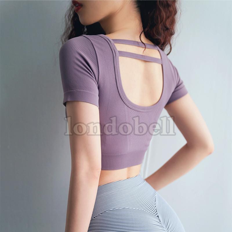 ヘソ出しトップス Tシャツ レディース 半袖 ヨガウェア スポーツウェア 人気 フィットネス 吸汗速乾 ダンスウェア バックレス 運動着 セクシー おしゃれ Ls 48 ロンドベルshop 通販 Yahoo ショッピング