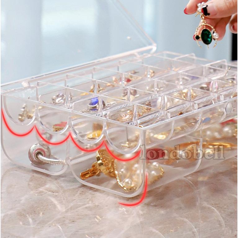 透明 アクセサリーケース イヤリング収納 ピアス収納 収納ケース ジュエリーボックス 小物入れ 大容量 ネックレス 透明フタつき 蓋 便利 おしゃれ Ls 5622 ロンドベルshop 通販 Yahoo ショッピング