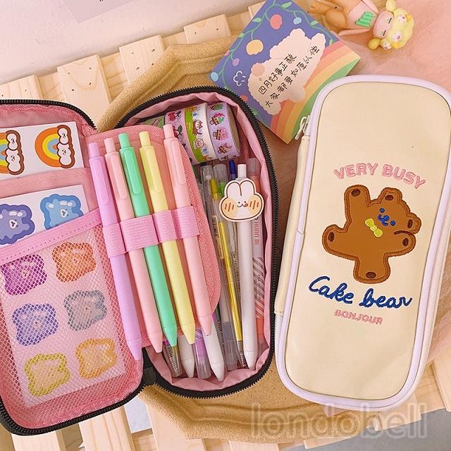 3color Puレザー ペンケース ポーチ 大容量 筆箱 筆入れ 女子 かわいい 人気 くま クマ 高校 中学校 小学校 スタディプランナー 文房具 ギフト Ls 8767 ロンドベルshop 通販 Yahoo ショッピング