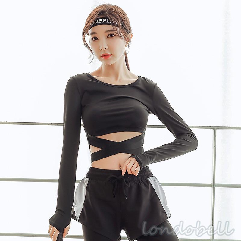大きいサイズ 長袖 Tシャツ レディース スポーツウェア ヨガウェア ショート丈 ヘソ出し セクシー フィットネスウェア ジム トレーニング ピラティス 吸汗速乾 Ls 9275 ロンドベルshop 通販 Yahoo ショッピング