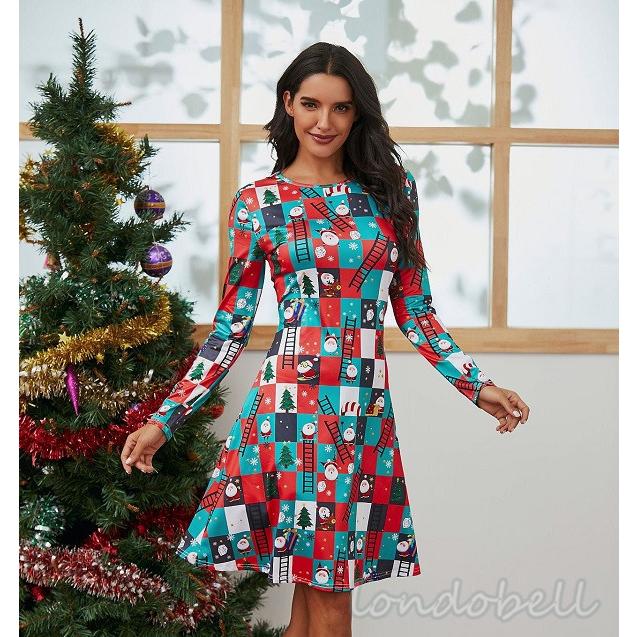 クリスマス ワンピース パーティードレス レディース ハイウエスト 膝丈ワンピース Aライン サンタ服 ハロウィン 仮装 衣装 コスチューム Ls 9434 ロンドベルshop 通販 Yahoo ショッピング