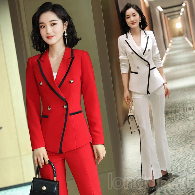 2色 フォマールスーツ パンツスーツ レディース 2点セット ジャケット パンツ 事務服 ビジネスセレモニースーツ リクルートスーツ 女性 オフィス 通勤ol 面接 ギフ 包装