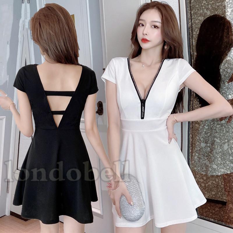 セクシー Aラインワンピースミニ丈 背中見せ ボディコン タイトドレス シンプル ファスナー付き 着痩せ おしゃれ 超深vネック タイトワンピ キャバドレス Lsn 8792 ロンドベルshop 通販 Yahoo ショッピング