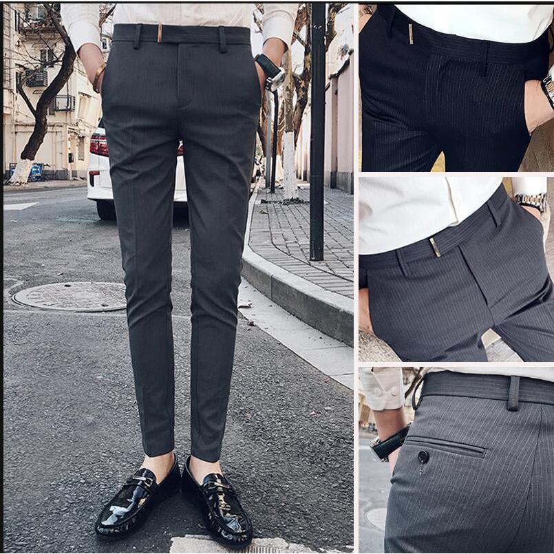 新品 ストライプパンツ メンズ スラックス ビジネスパンツ スキニーパンツ ストレッチ テーパードパンツ 通勤 スーツパンツ フォーマル 紳士用 ボトムス B84hkrgm3e Studpac Ro