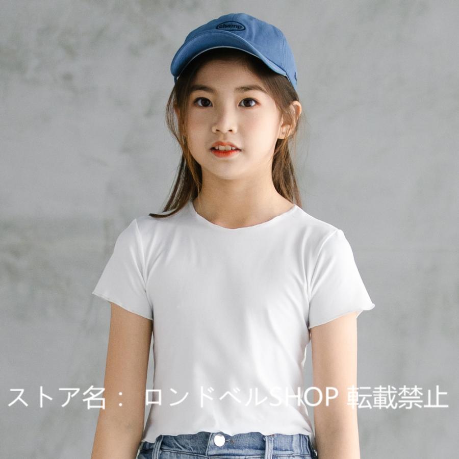 Tシャツ シャツ 子供 女の子 トップス 半袖 クルーネック ティーシャツ へそ出し ショート丈 無地 タイト コットン ジュニア 韓国子供服 コーデ 普段着 春夏 Lsn 9434 ロンドベルshop 通販 Yahoo ショッピング