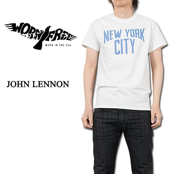 WORN FREE ウォーンフリー ロックTシャツ ROCK Tee ジョンレノン JOHN LENNON NYC WHITE｜london-game