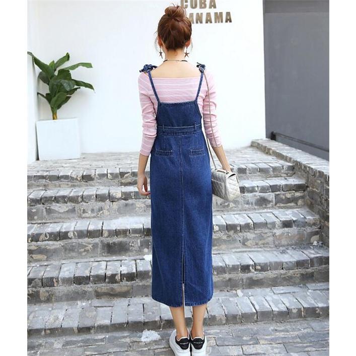 スカート サロペット 秋物新商品 リボン付け デニム オーバーオール レディース スカート ワンピース オールインワン ゆったり 大人 カジュアル 爽やか x London Bridge 通販 Yahoo ショッピング