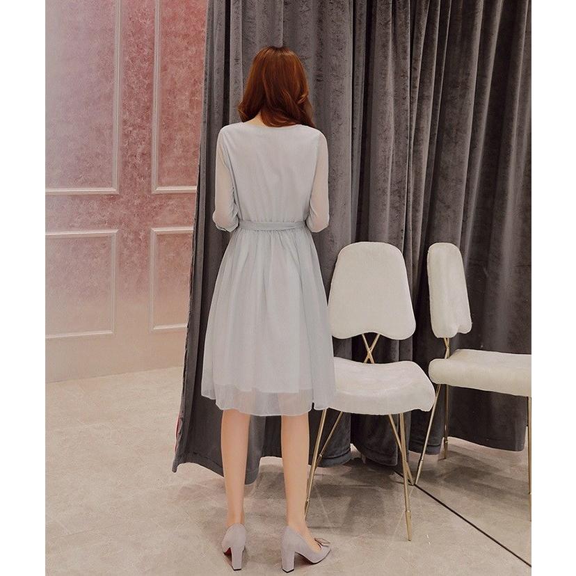 ワンピース チュニック ひざ丈 五分袖 七分袖 清楚 お出かけ 同窓会