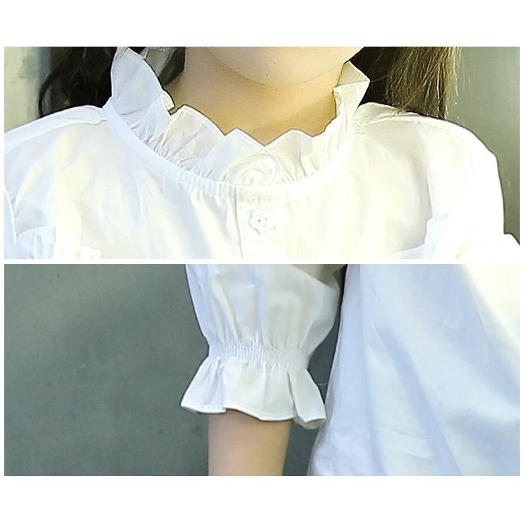 ブラウス ボリューム袖 女の子 長袖ブラウス シャツ 親子コーデ キッズ