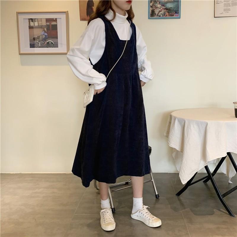 ワンピース チュニック 春新商品 コールテン ジャンパースカート