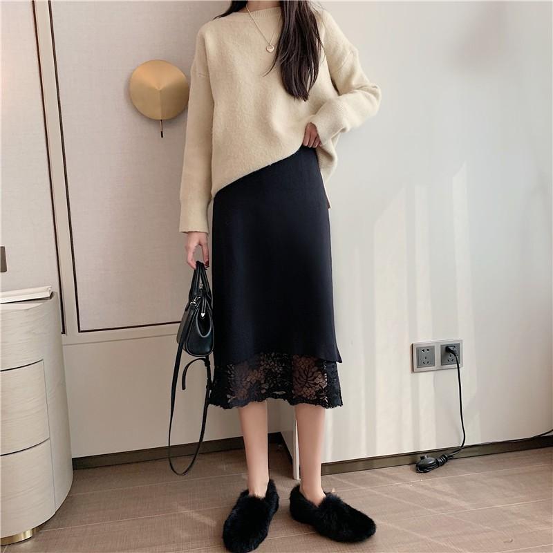 スカート ひざ丈スカート 春コーデ ニット レース リバーシブルスカート 全2色 レディース スカート ミディ丈 ミディスカート x126 London Bridge 通販 Yahoo ショッピング