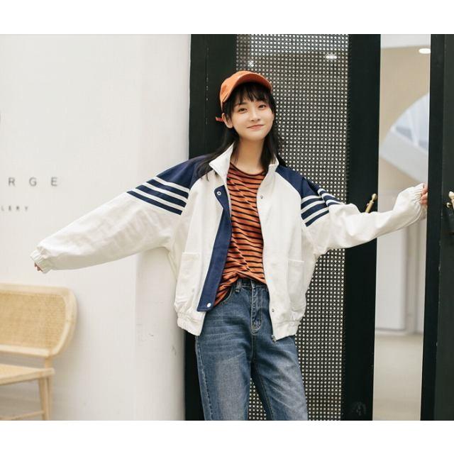 アウター ブルゾン レディース スポーティー カジュアル レトロ かわいい ジップアップ ゆったり 春 秋 綿 スプリング ジャケット S M L 代 30代 40代 x London Bridge 通販 Yahoo ショッピング