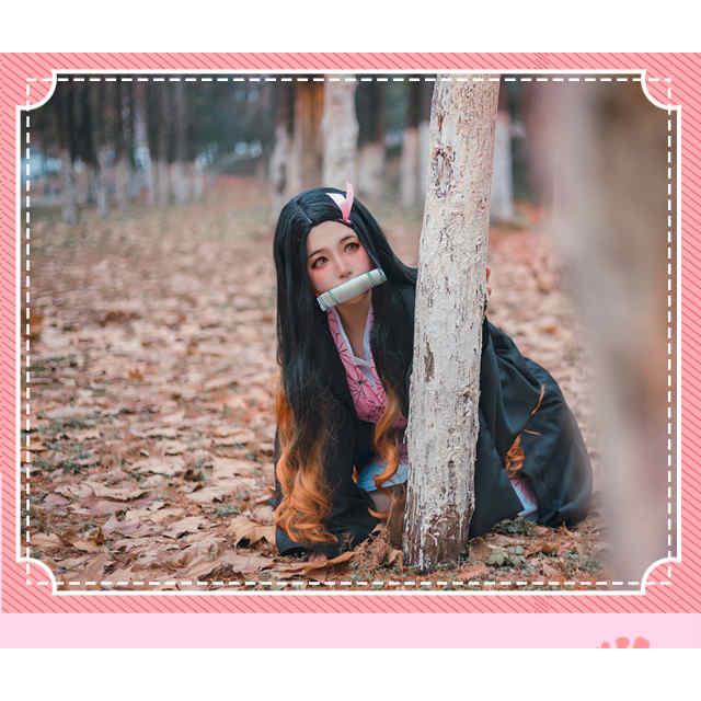竈門 禰豆子 かまど ねずこ ハロウィン コスプレ 衣装 柄 ウイッグ付き 服 コスチューム 大人 レディース なりきり 制服 着物 竹 鬼 滅 刃風 :TAGX12245:London Bridge 通販 ねずこ サイズ120 竈門禰豆子 コスプレ 衣装 未着用品 竹付き