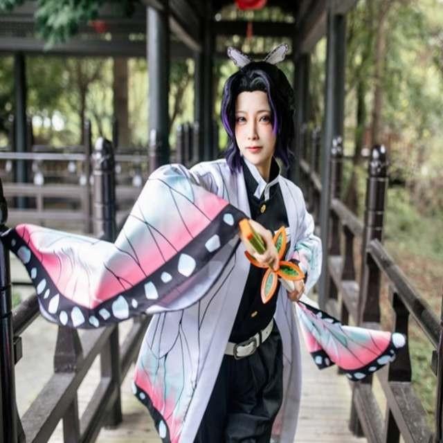 胡蝶 しのぶ こちょうしのぶ ウィッグ付き コスプレ 衣装 胡蝶 しのぶ こちょうしのぶ ウィッグ付き コスプレ 衣装