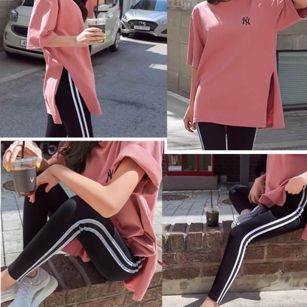 ボトムス レディース サイドラインレギンス スキニー パンツ スウェット スパッツ 韓国ファッション x London Bridge 通販 Yahoo ショッピング