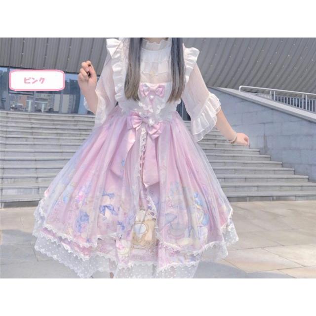 注目ブランド ゆめかわいい ゆめかわ ロリ服 魔法少女花嫁 ロリータ Toalice ミニスカート