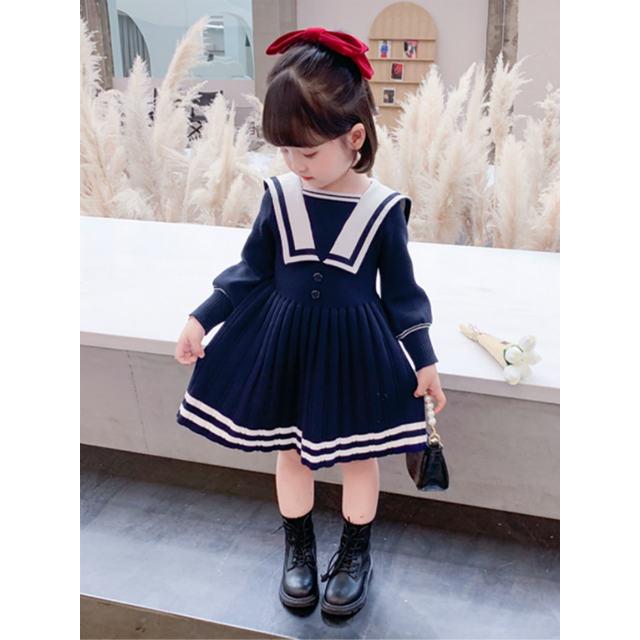 キッズ フォーマル セーラーカラー ニット風ワンピース x London Bridge 通販 Yahoo ショッピング