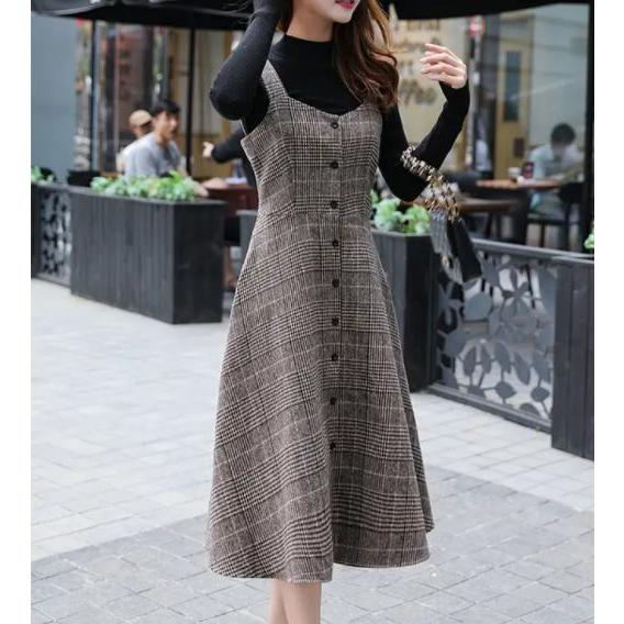 バーバリー　ノバチェックワンピース　ジャンパースカート　チュニック L ウール バーバリー ノバチェックワンピース ジャンパースカート チュニック L