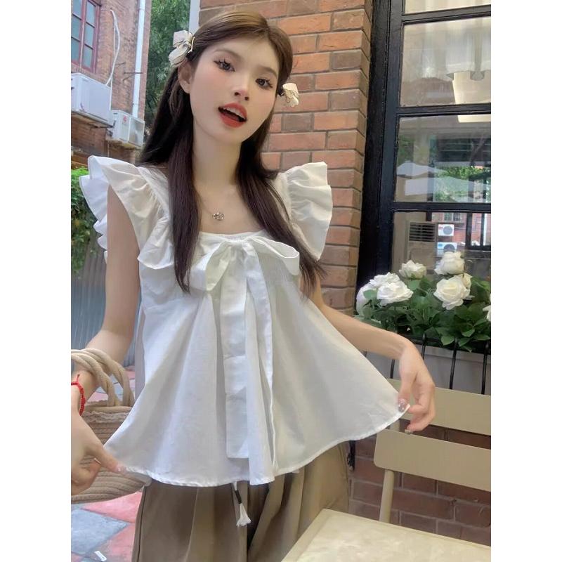 WONDERFUL WORLD フリルノースリーブチュニック トップス レディース シャツ ブラウス ノースリーブ 肩フリル