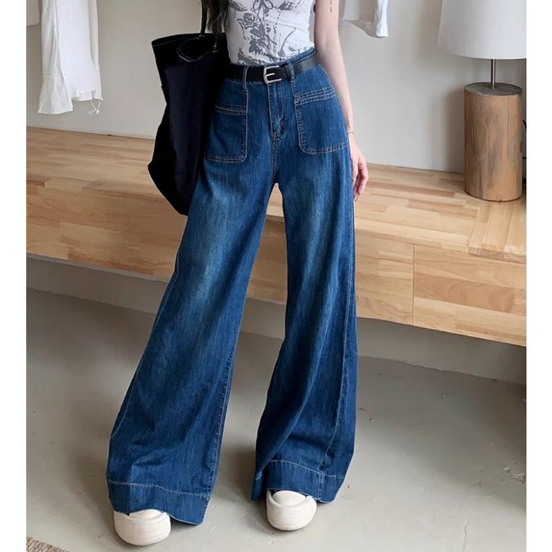 デニム ワイドパンツ レディース フレアパンツ 美脚効果 ブーツカット