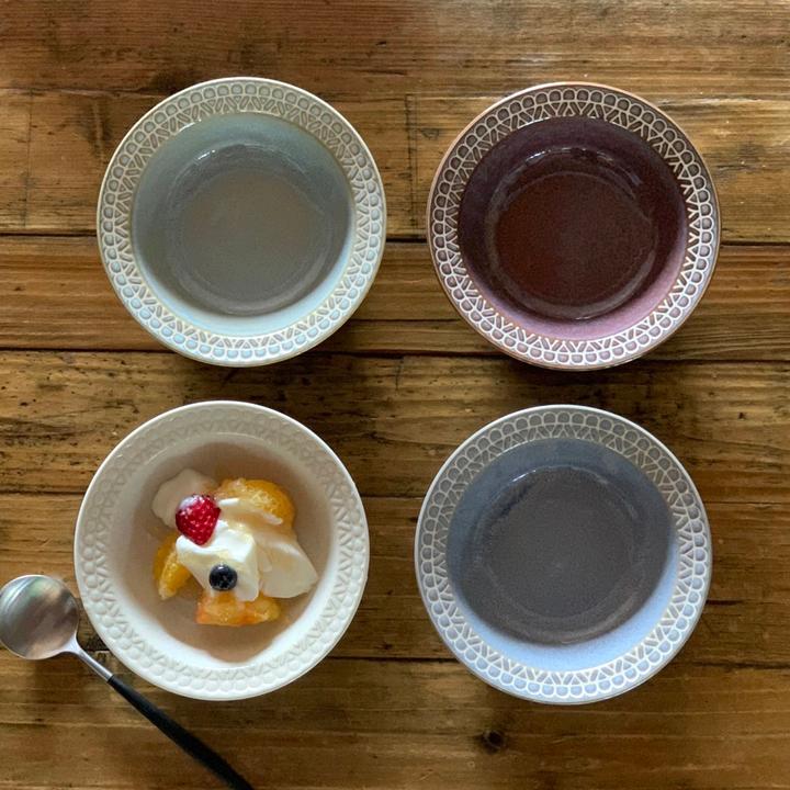 レース柄 シリアルボウル 17cm (4色セット)単品よりお買い得 スープ皿