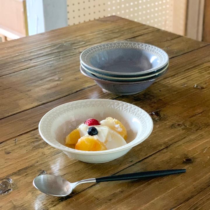 レース柄 シリアルボウル 17cm (4色セット)単品よりお買い得 スープ皿