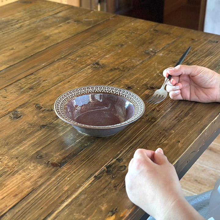 レース柄 シリアルボウル 17cm (4色セット)単品よりお買い得 スープ皿